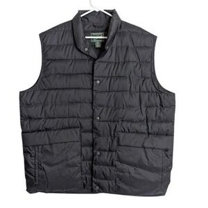 Woolrich Mens XL Black Puffer Vest Lightweight Wool Fill Hiking Outdoor